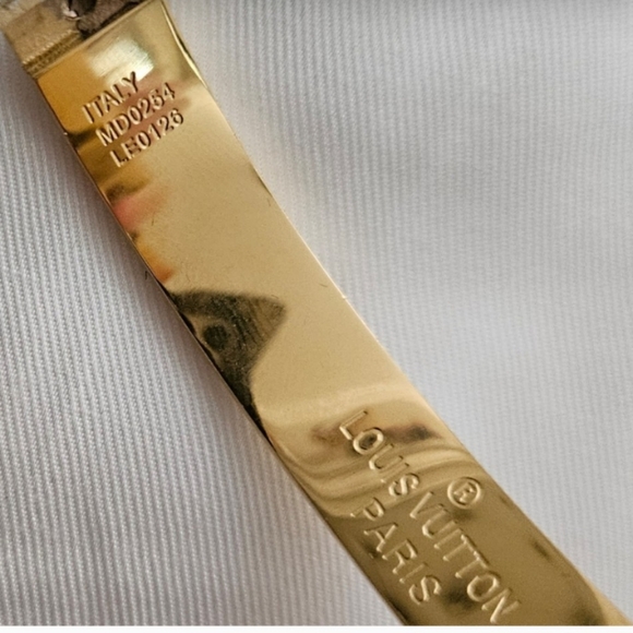 Louis Vuitton gold cuff monogram bangle bracelet - Picture 6 of 8